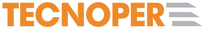 Logo TECNOPER in testo arancione e grigio su sfondo bianco.