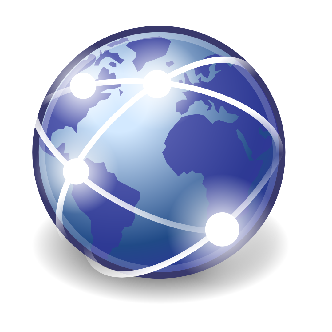 A blue globe with white lines around it