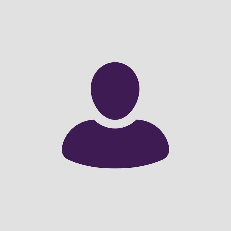 A purple icon of a person on a gray background.