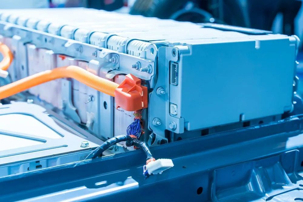 Electric Vehicle Battery Pack With Orange and Blue Wiring — Edmonton Battery Centre in Bentley Park, QLD