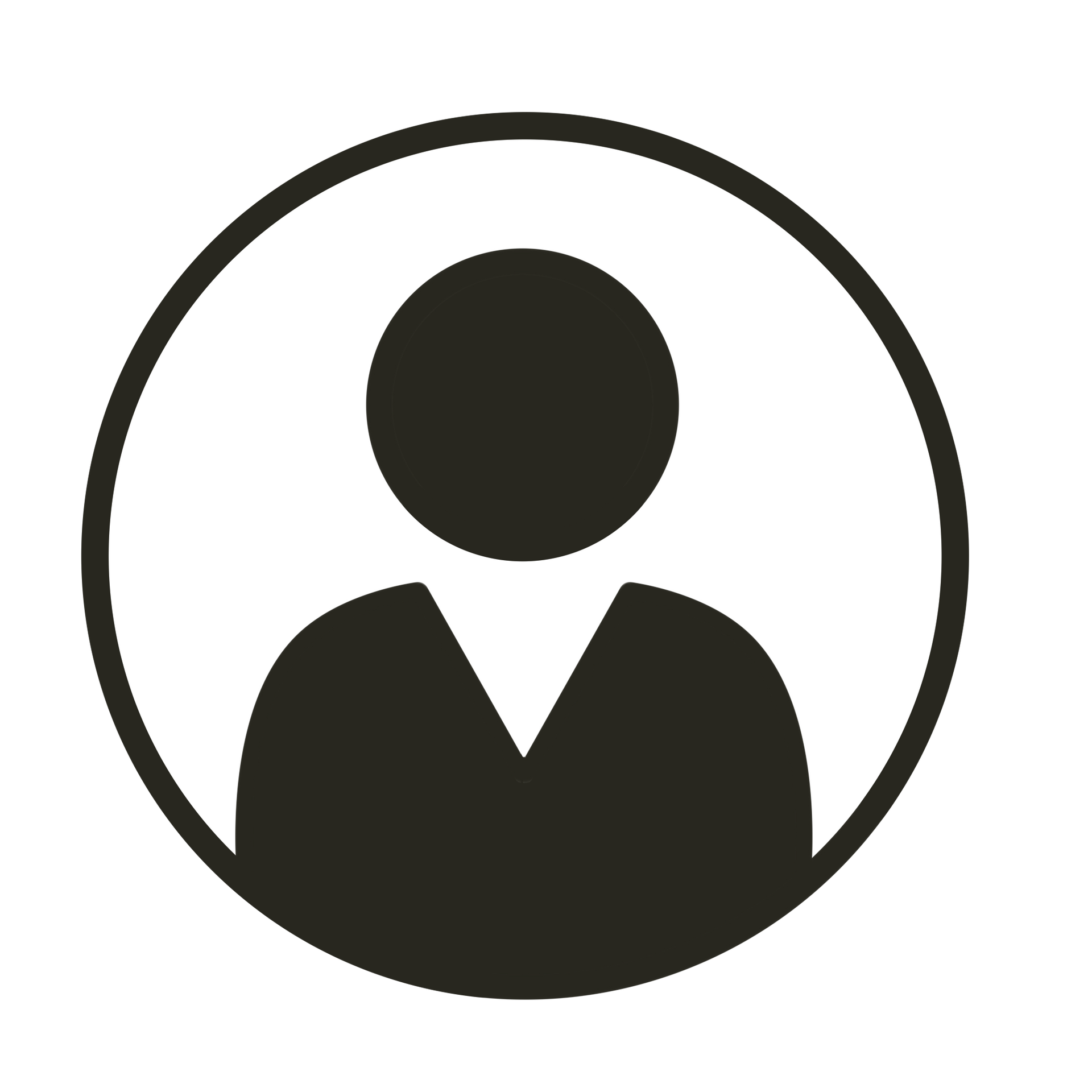 A black-and-white icon of a person's head and shoulders inside a circle.