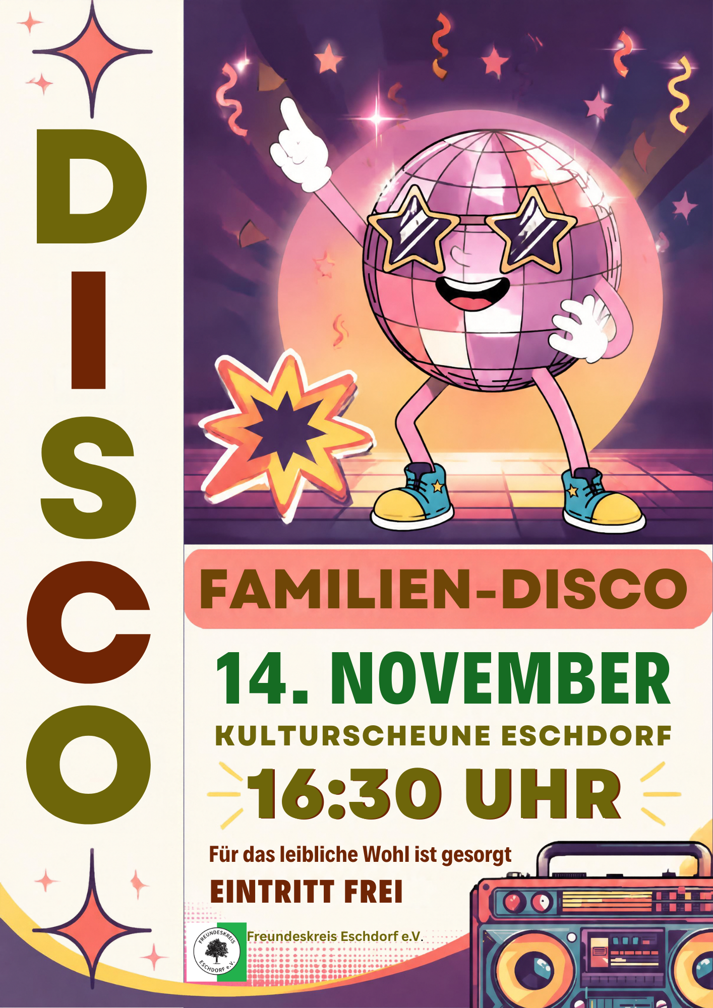 Konzertplakat des Vokalensembles MILLENIUM mit sieben Sängern in Schwarz, St. Barbara Kirche Eschdorf, 5. Dezember 2026, 17 Uhr.