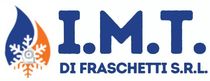 Logo per IMT Di Fraschetti SRL con emblema blu e arancione su sfondo bianco