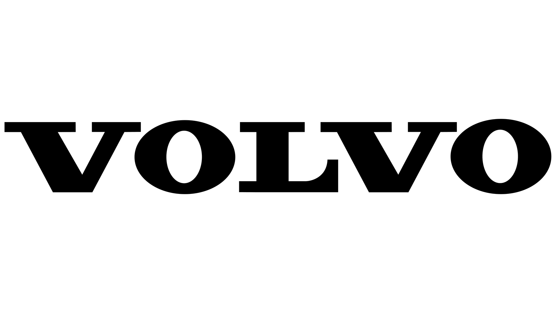 A black and white logo for volvo on a white background.