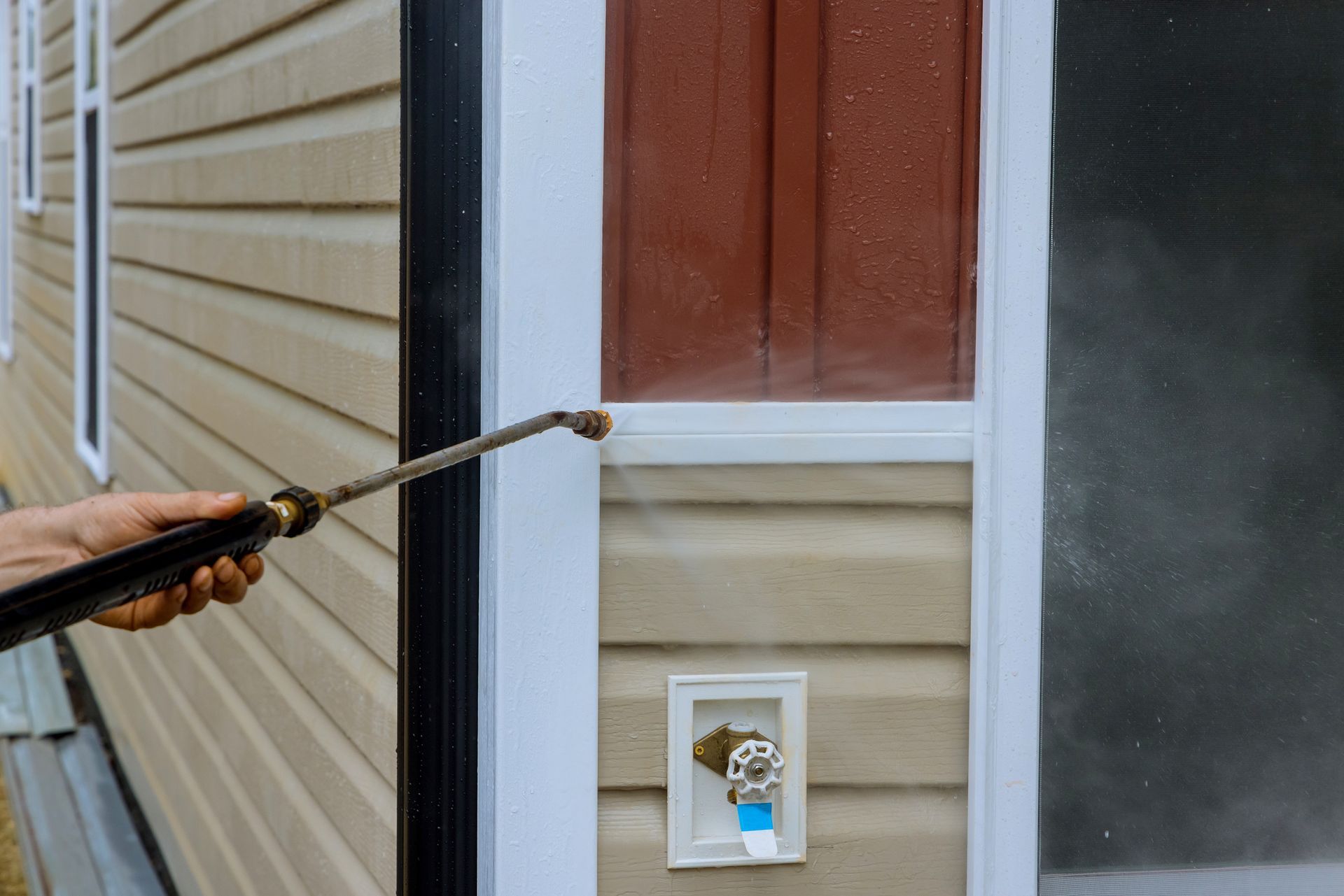 Cleaning maintenance for a house using pressure washing from OKC Uptown Cleaning Services LLC in Oklahoma City, OK