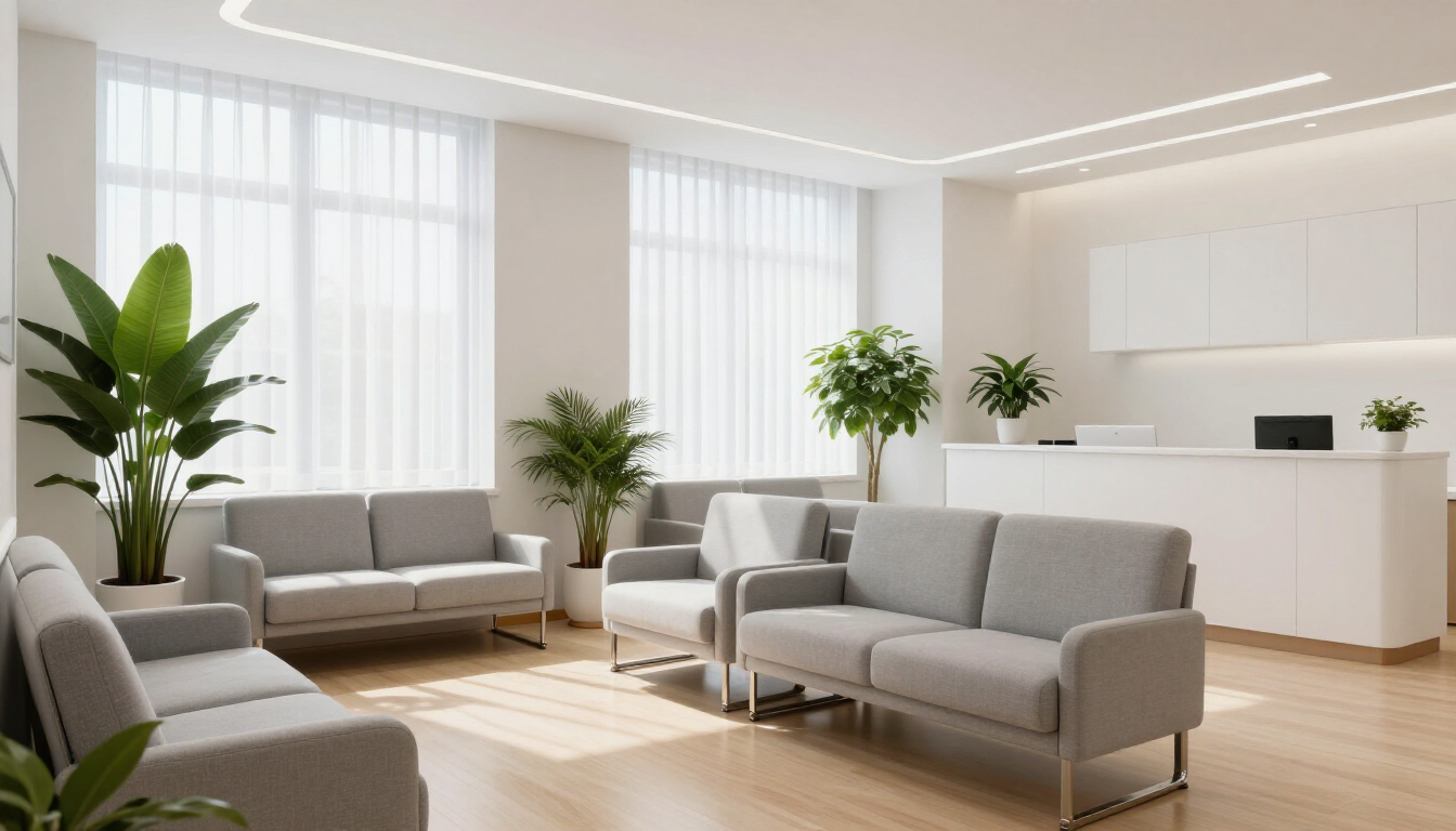 Interior of a clean, modern hair clinic with a welcoming atmosphere