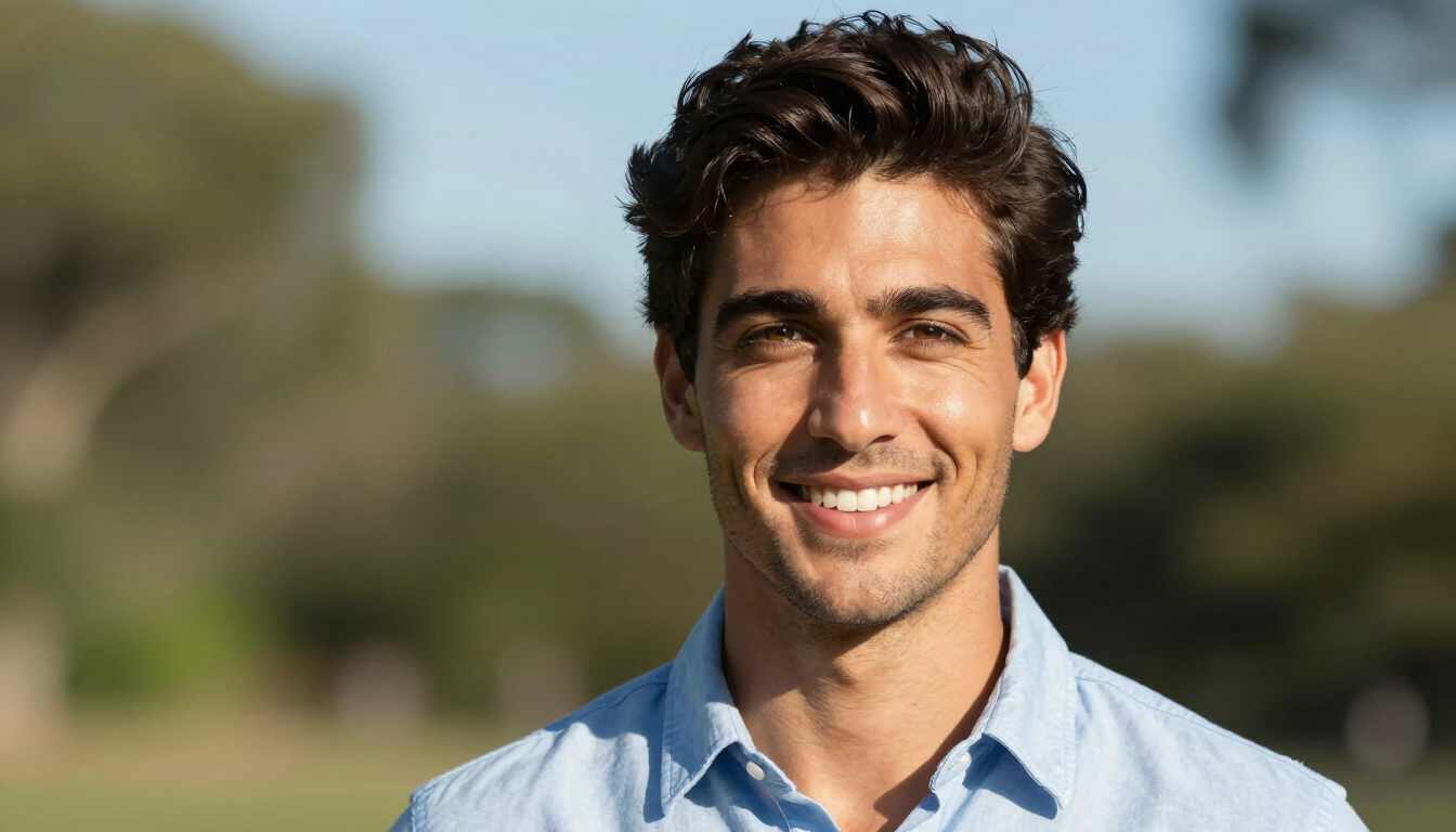 Person regaining confidence after hair restoration.