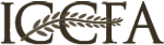 Black “IICFA” logo with a stylized circular flourish through the letters
