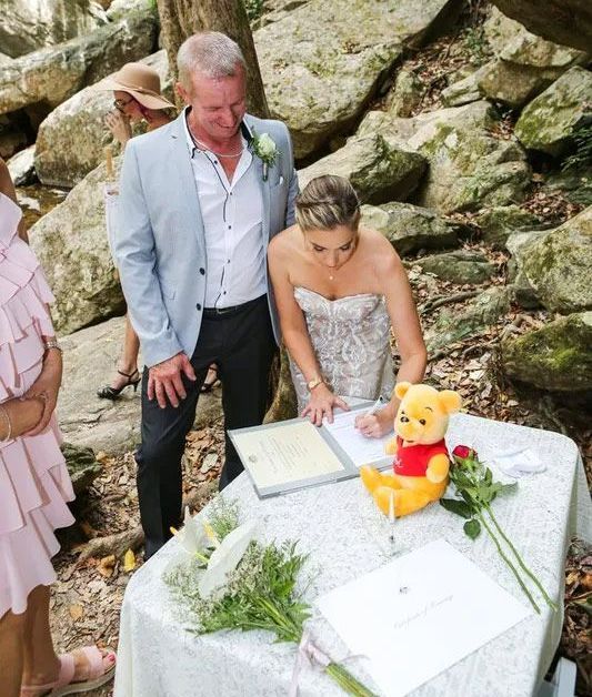 A Bride and Groom Sign Their Wedding Papers — GinaS Cairns Tropical Weddings in Parramatta Park, QLD