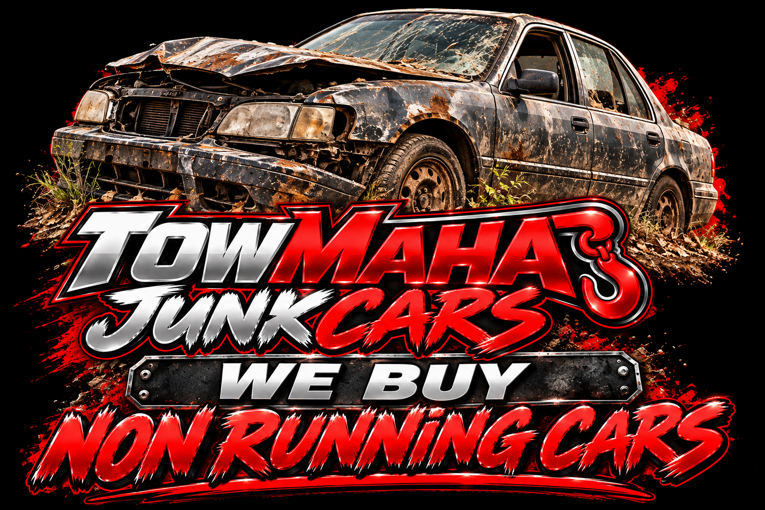 Non-running car bought by TowMaha Junk Cars and picked up free in the Omaha metro