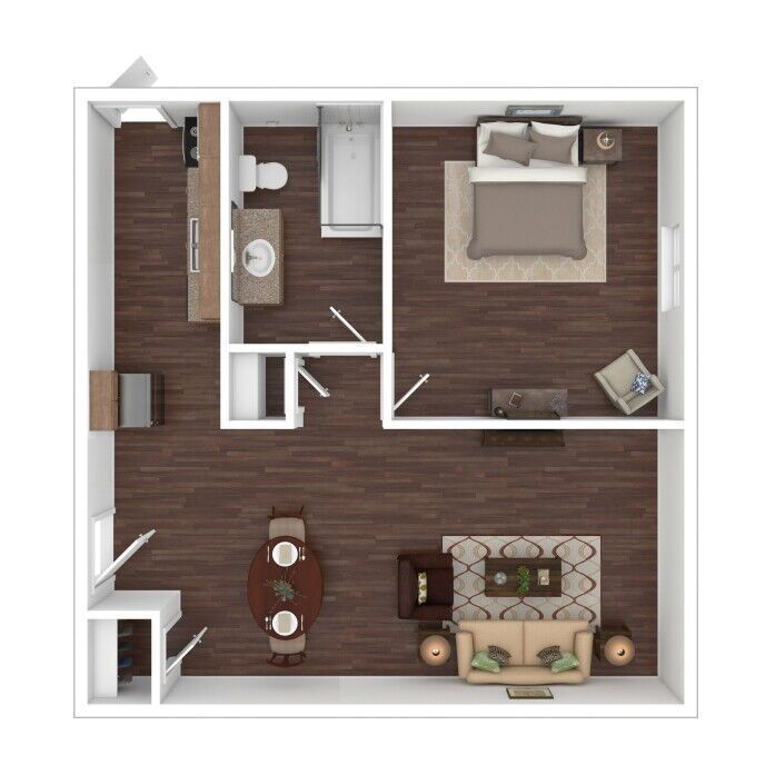 Floor Plan: Studio · 1 Bath · Small · 600 SQ. FT.