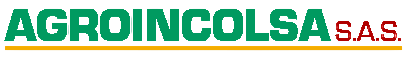 Logotipo de AGROINCOLSA SAS en texto verde y rojo sobre fondo blanco.