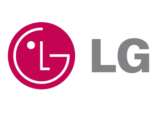 The lg logo is a red circle with a white circle in the middle.