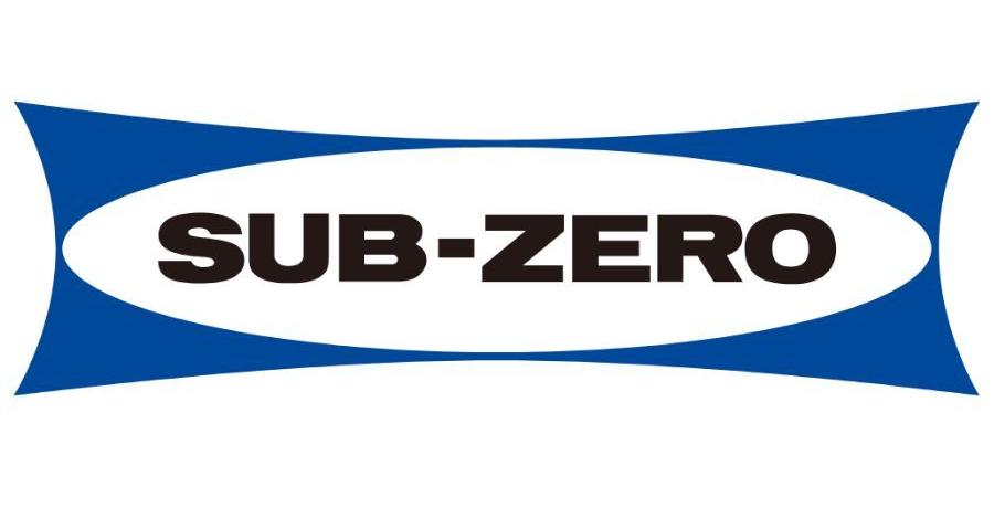 A blue and white sub-zero logo on a white background.