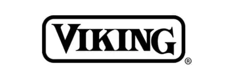 A blue and silver viking logo on a white background.