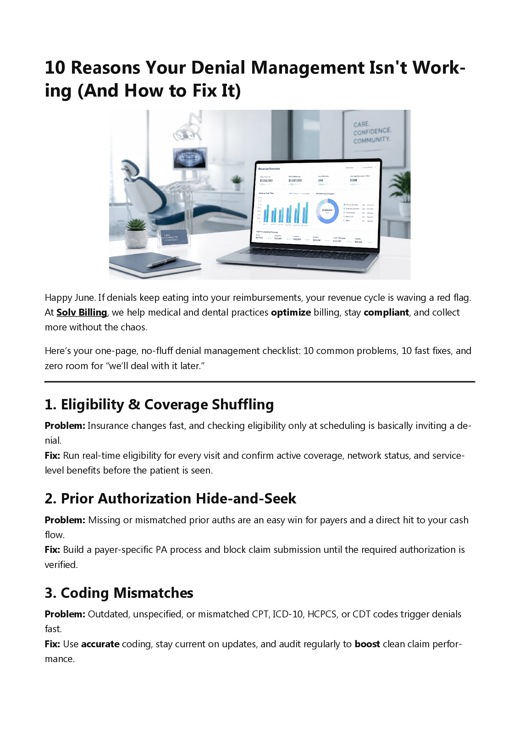 Infographic about 10 reasons your digital management isn’t working, with a laptop and office desk illustration.
