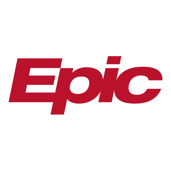 Red Epic logo in bold italic red letters on a white background