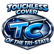 Touchless Cover TC logo in blue and silver with