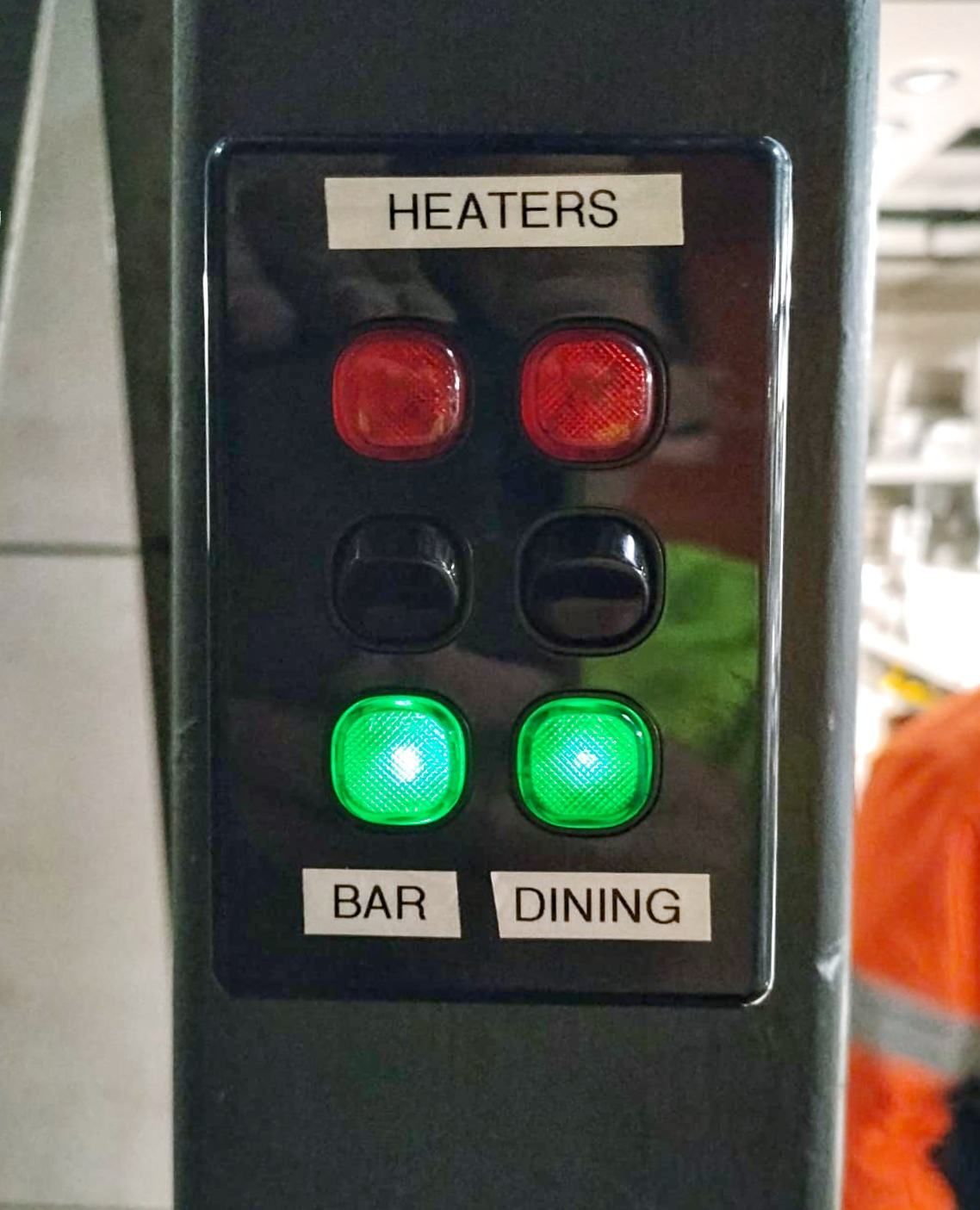 Heaters Bar and Dining Buttons Are Lit Up — Accurate Fitout Solutions In Wetherill Park, NSW