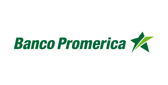 El logotipo del Banco Promerica es verde con una estrella verde.