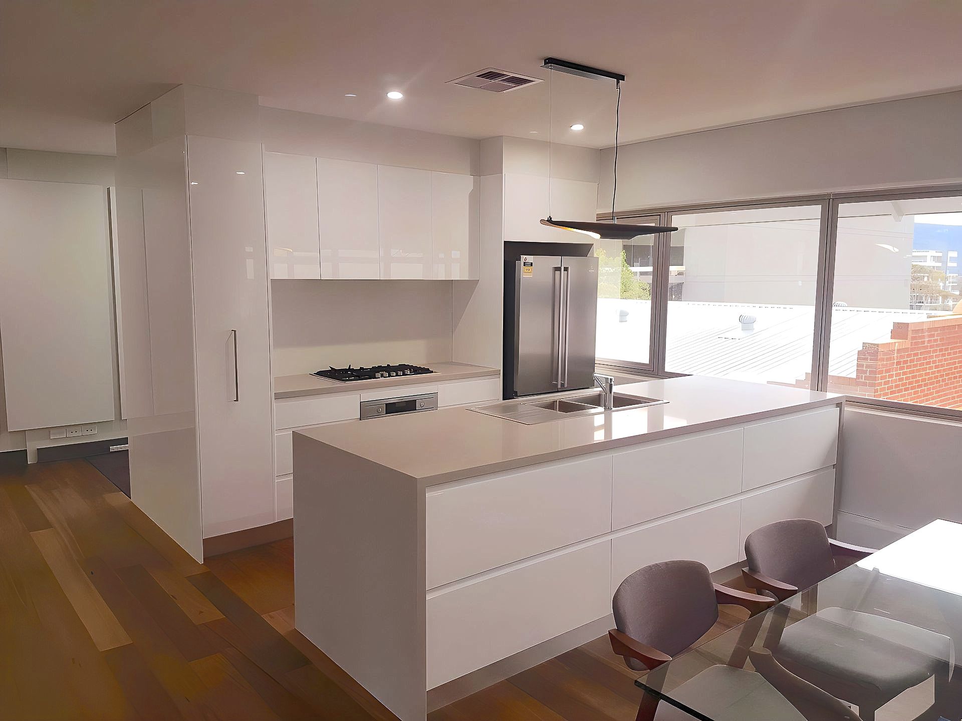 Modern White Kitchen With Island — The Right Kitchen Company in Kiama, NSW