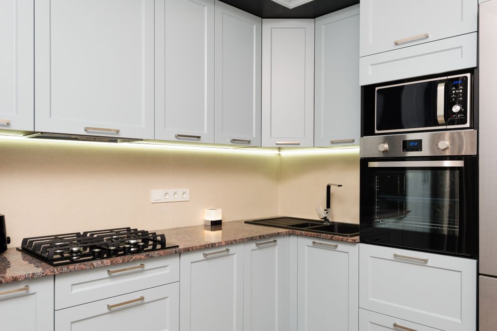 Kitchen With Gray Cabinets — The Right Kitchen Company In Albion Park, NSW