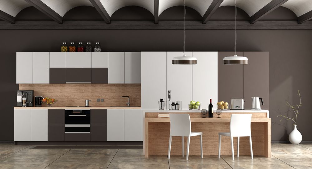 Modern Kitchen With Cabinets Wood Accents — The Right Kitchen Company In Berkeley, NSW