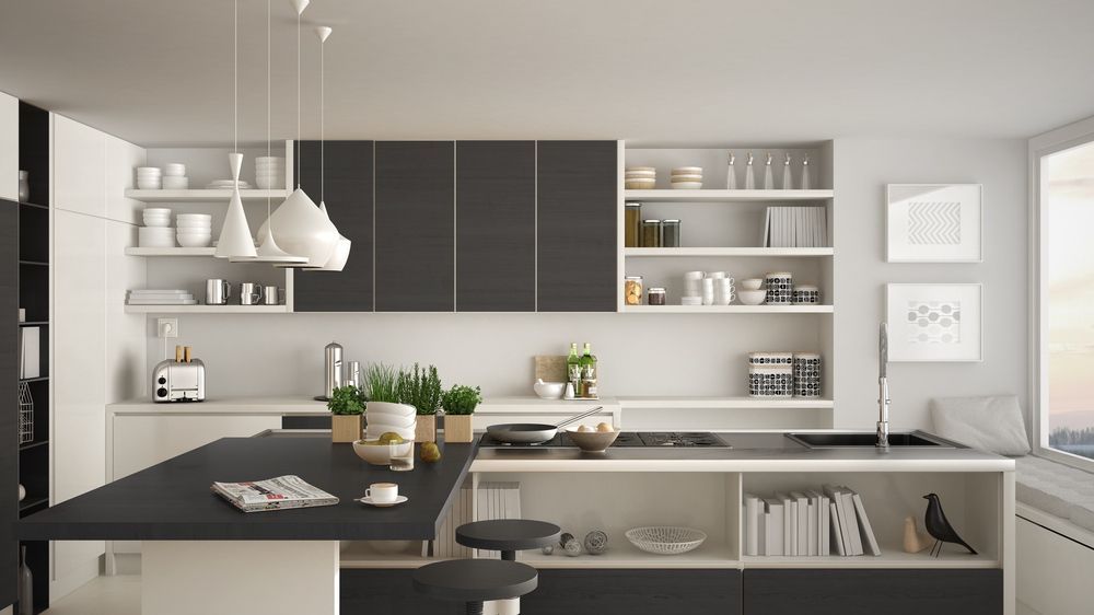 Modern Kitchen With Dark Cabinets — The Right Kitchen Company in Shellharbour, NSW