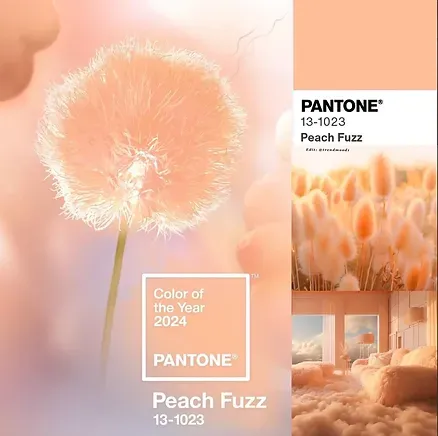 Pantone peach fuzz is the color of the year for 2024.