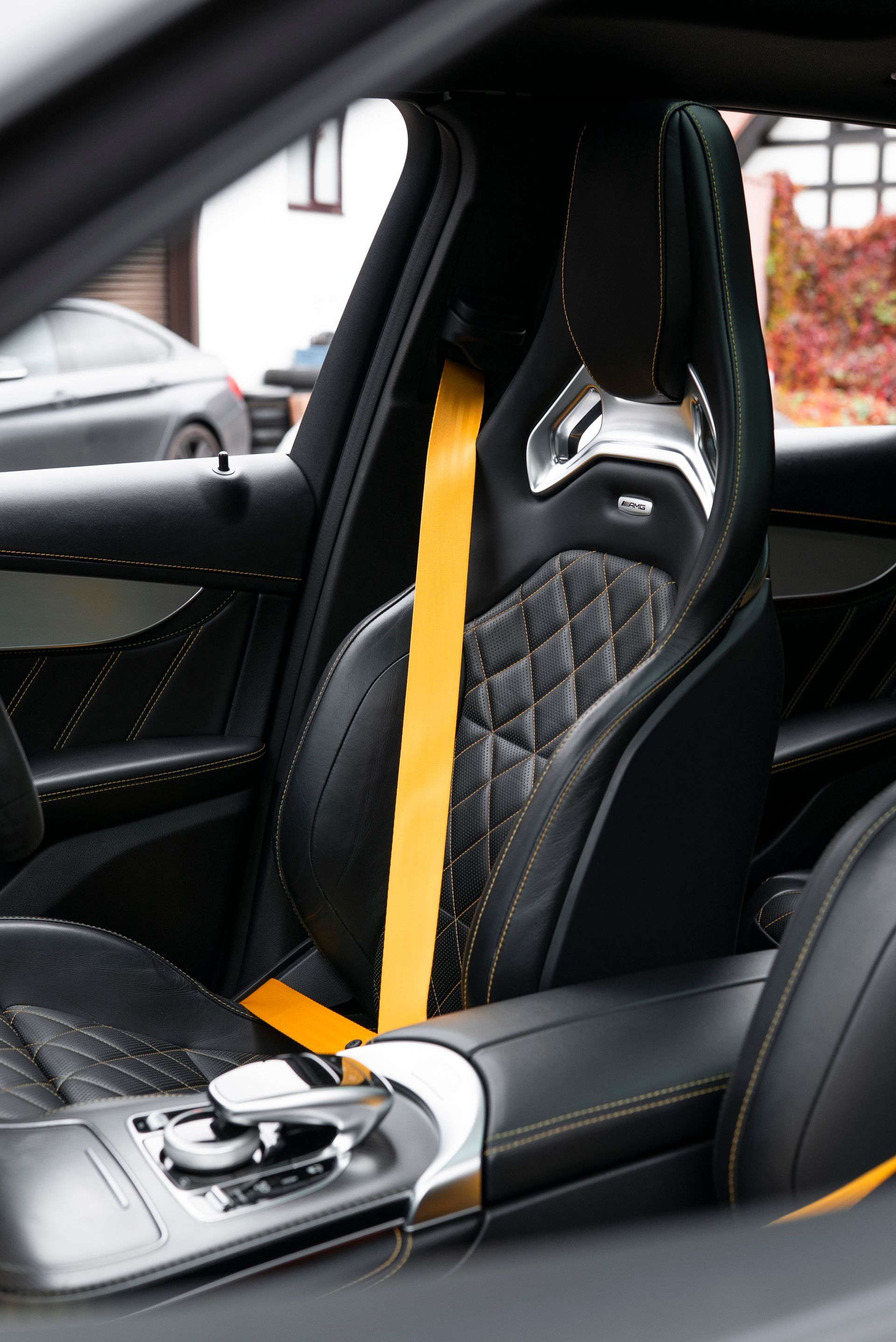 mercedes-benz mercedes GLC AMG 63 leather seats yellow seat belts d:class belt surrey near me