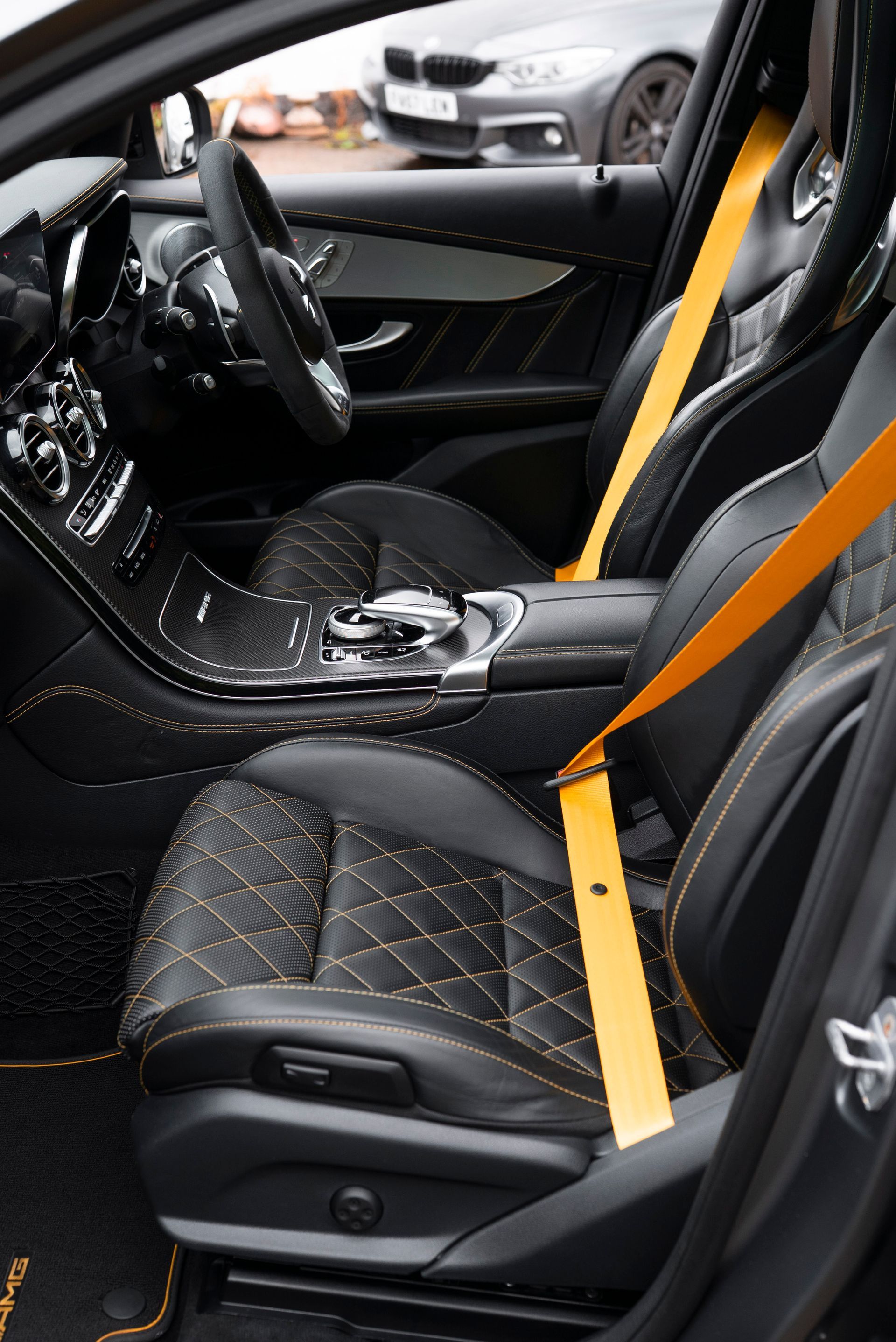 mercedes-benz mercedes GLC AMG 63 leather seats yellow seat belts d:class belt surrey near me