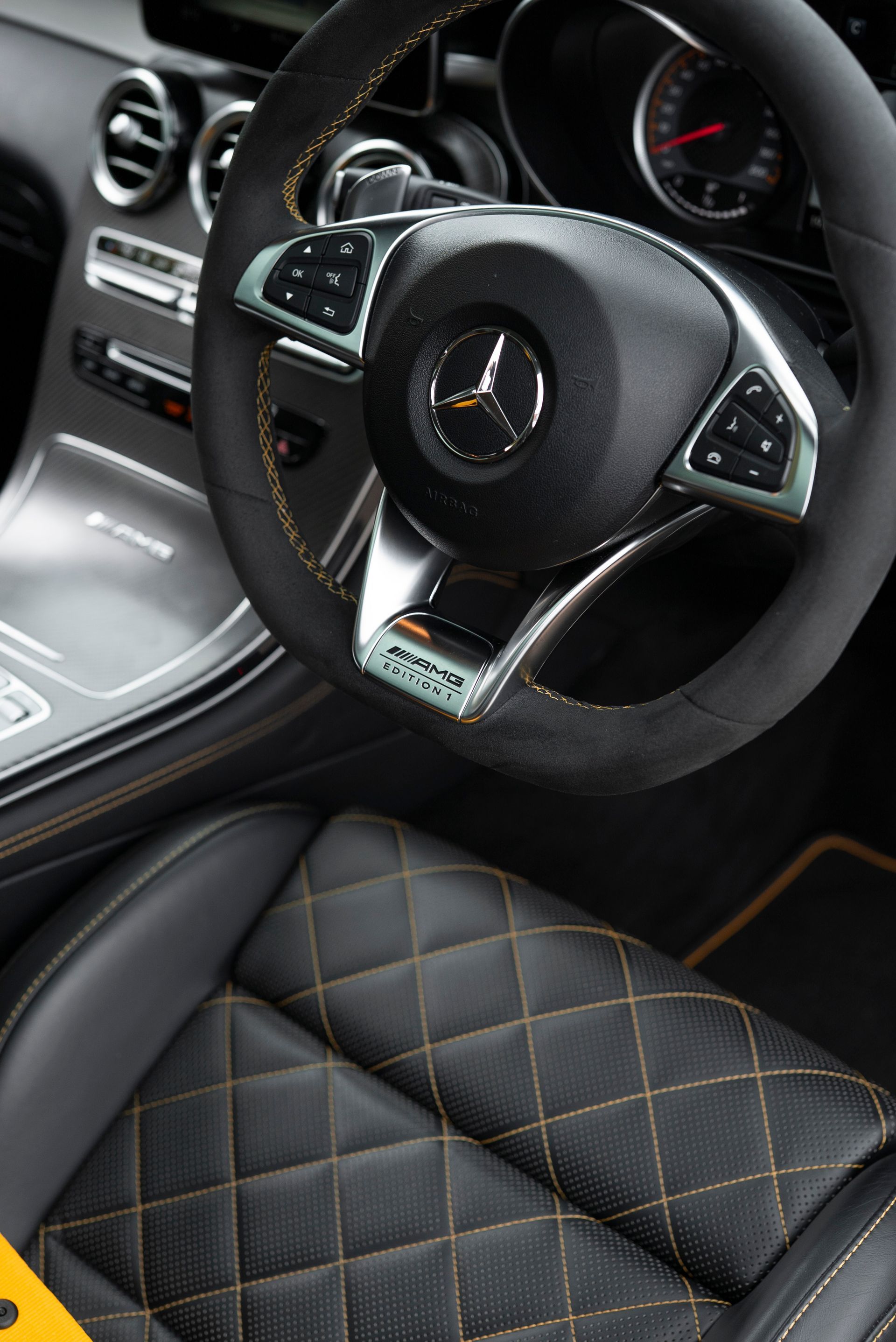 mercedes-benz mercedes GLC AMG 63 leather seats yellow seat belts d:class belt surrey near me