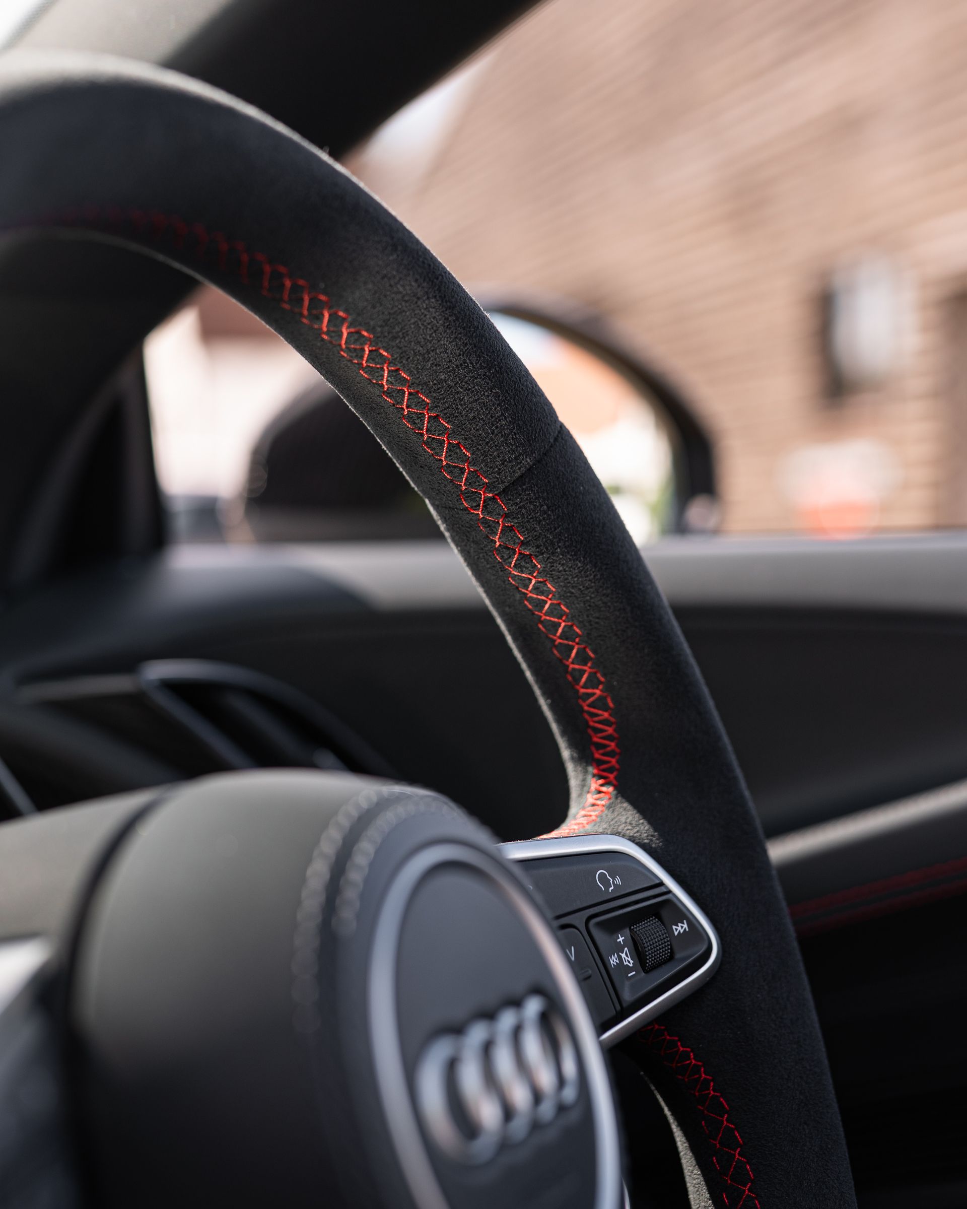 audi r8 spyder v10 alcantara steering wheel retrim red stitching oem d:class automotive plus near me portrait interior