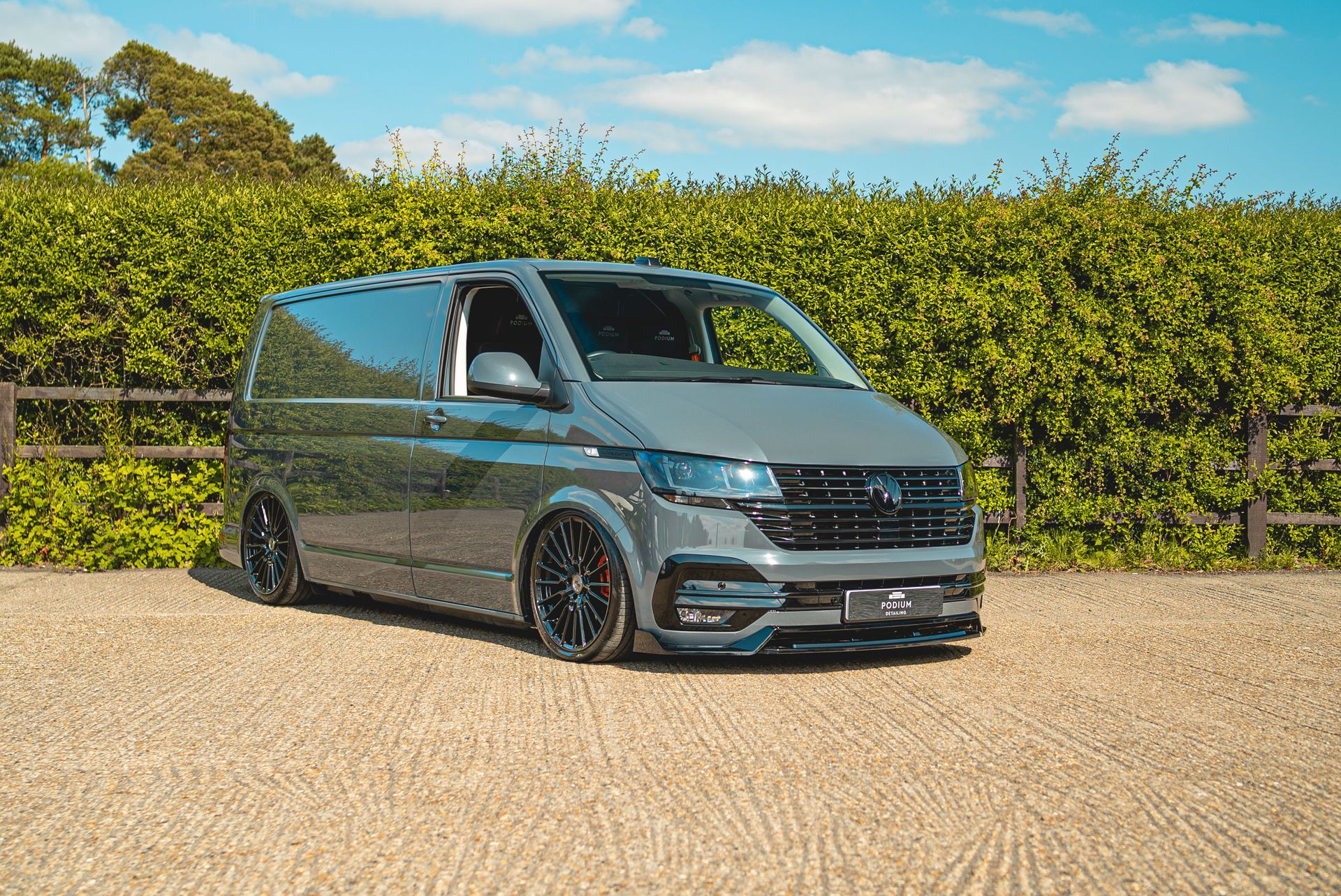 volkswagen vw transporter T6 T6.1 retrim seats gti material orange airride air ride grey stitching