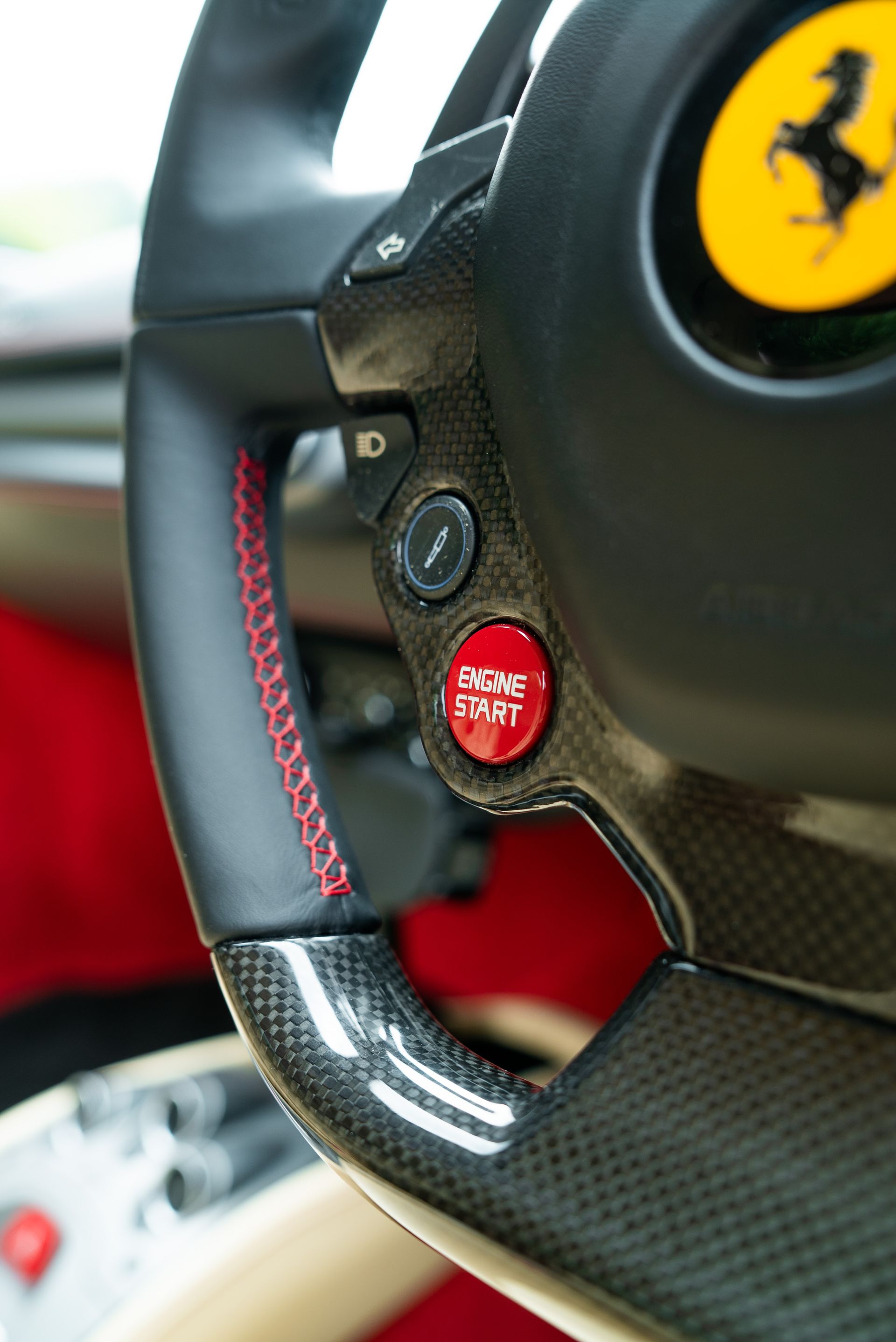 Ferrari 458 Spider steering wheel retrim d:class leather debossed perforated upholstered oem brand new black