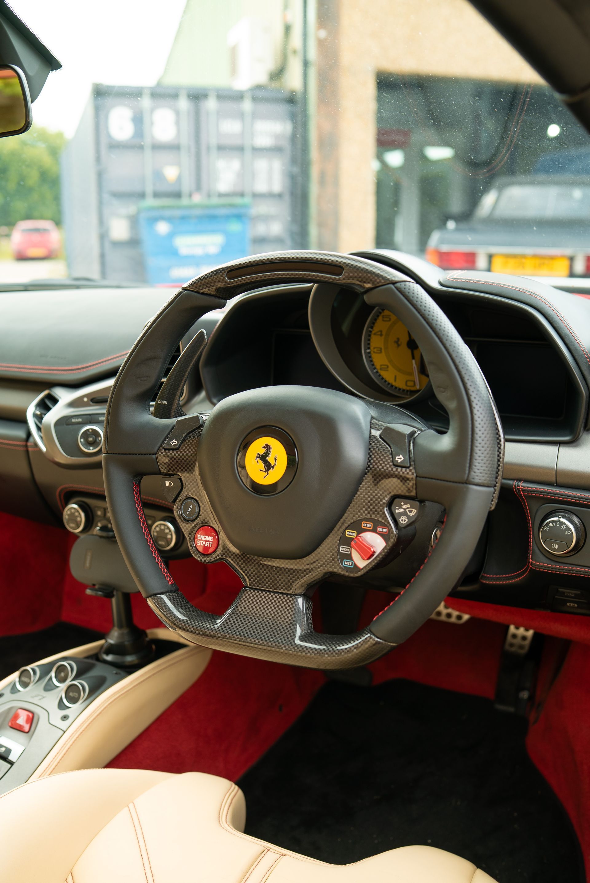 Ferrari 458 Spider steering wheel retrim d:class leather debossed perforated upholstered oem brand new black