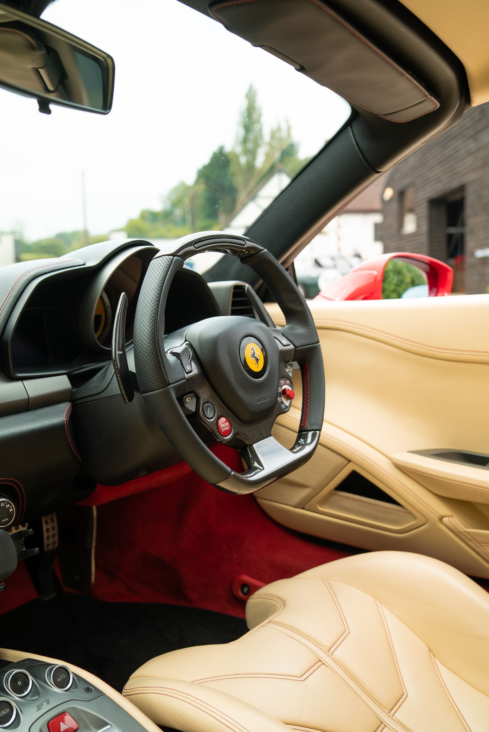 Ferrari 458 Spider steering wheel retrim d:class leather debossed perforated upholstered oem brand new black