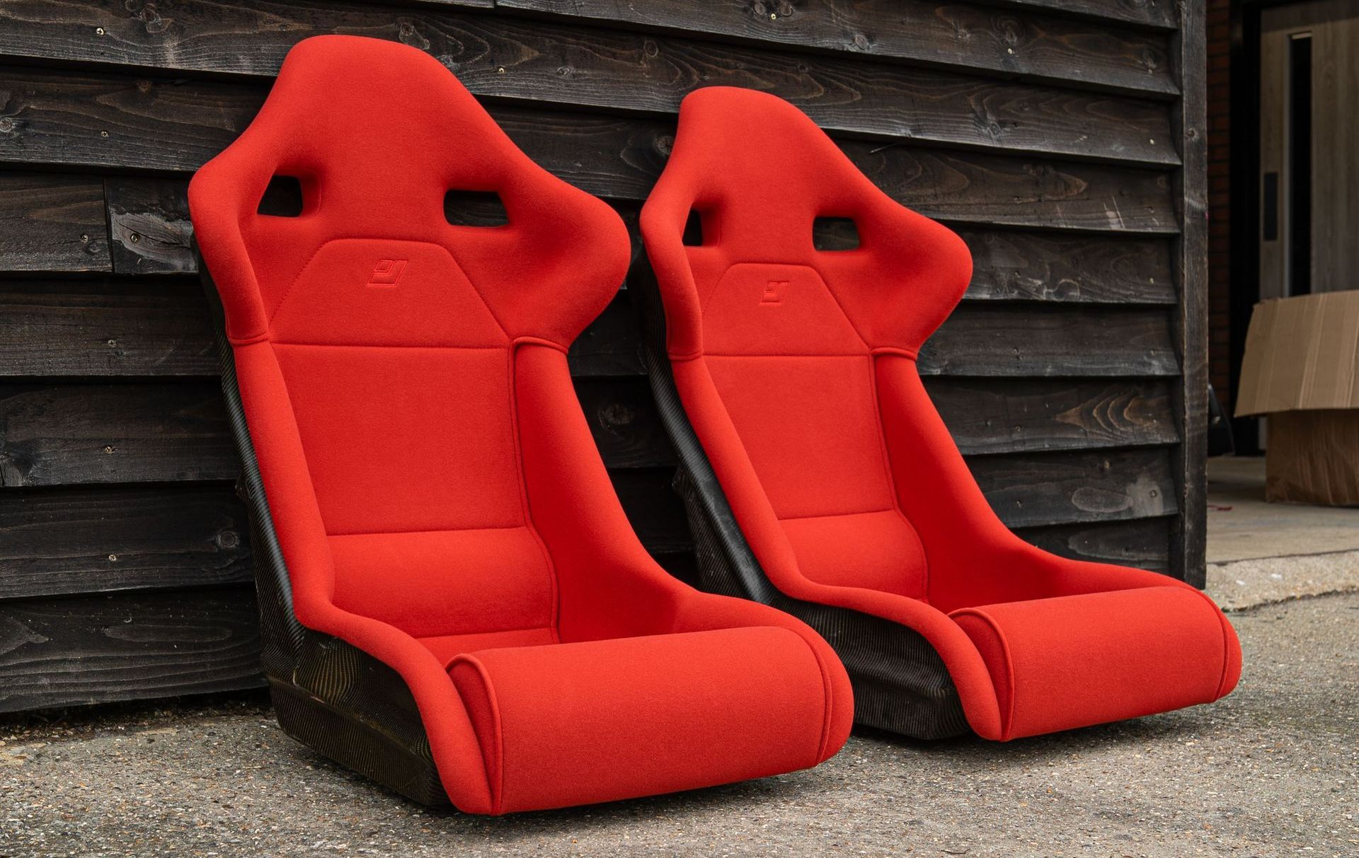Ferrari f40 racing seat seats retrim nomex red cloth d:class auto automotive restoration reupholster pair surrey