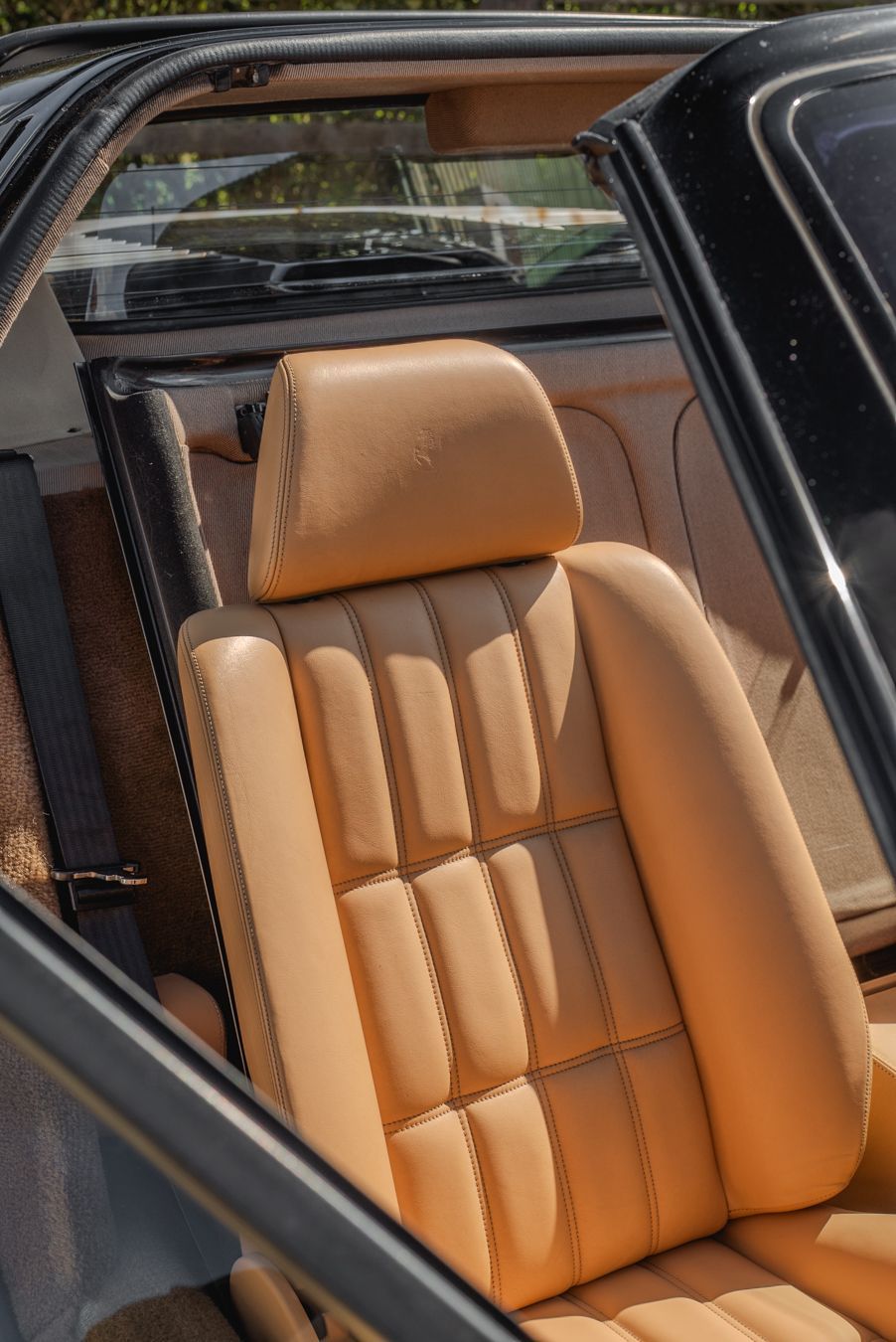 Ferrari 328 GTS interior retrim repairs leather seats sseat carpet targa open air convertible vehicle upholstery trim recover tan beige d:class dclass auto automotive