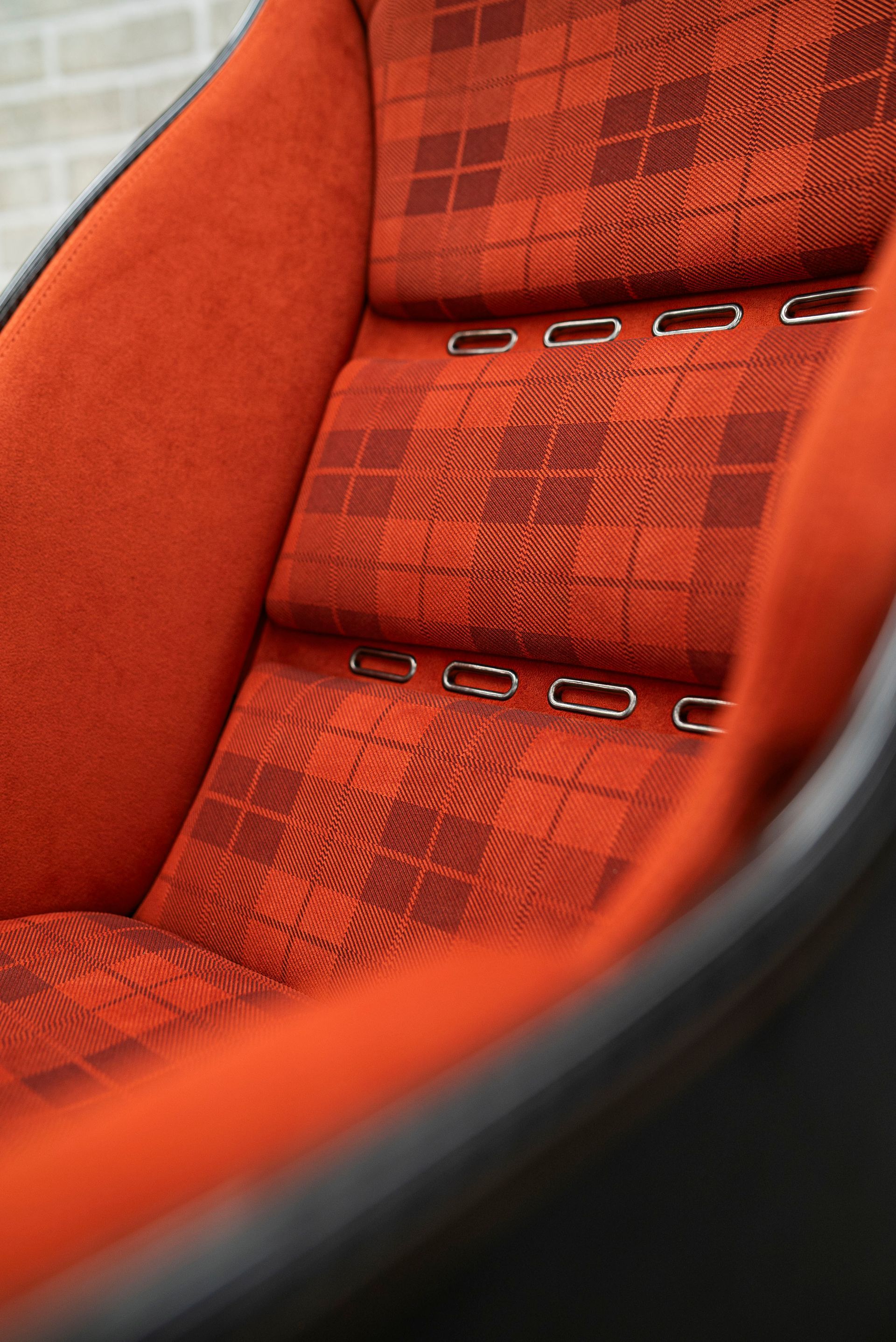 mclaren MSO SLR HDK Interior retrim restoration volcano orange alcantara laser tartan lasered sema 2024 las vegas d:class automotive