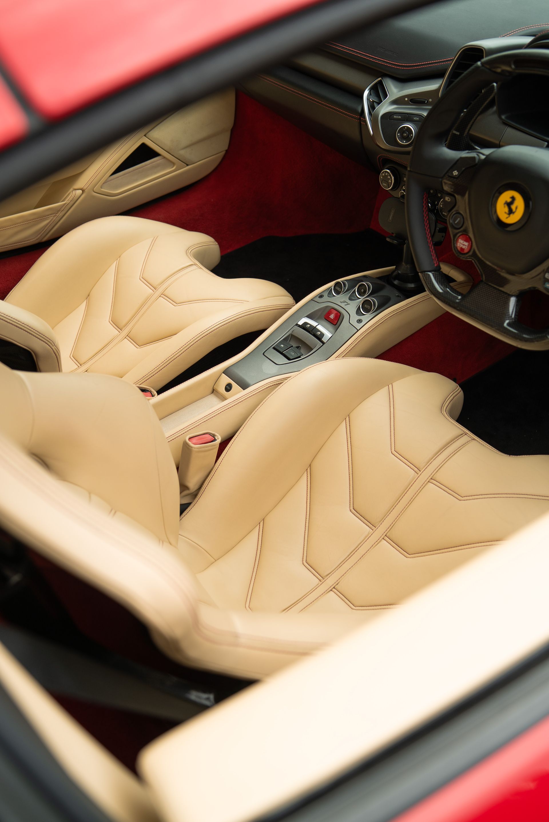 Ferrari 458 Spider steering wheel retrim d:class leather debossed perforated upholstered oem brand new black interior