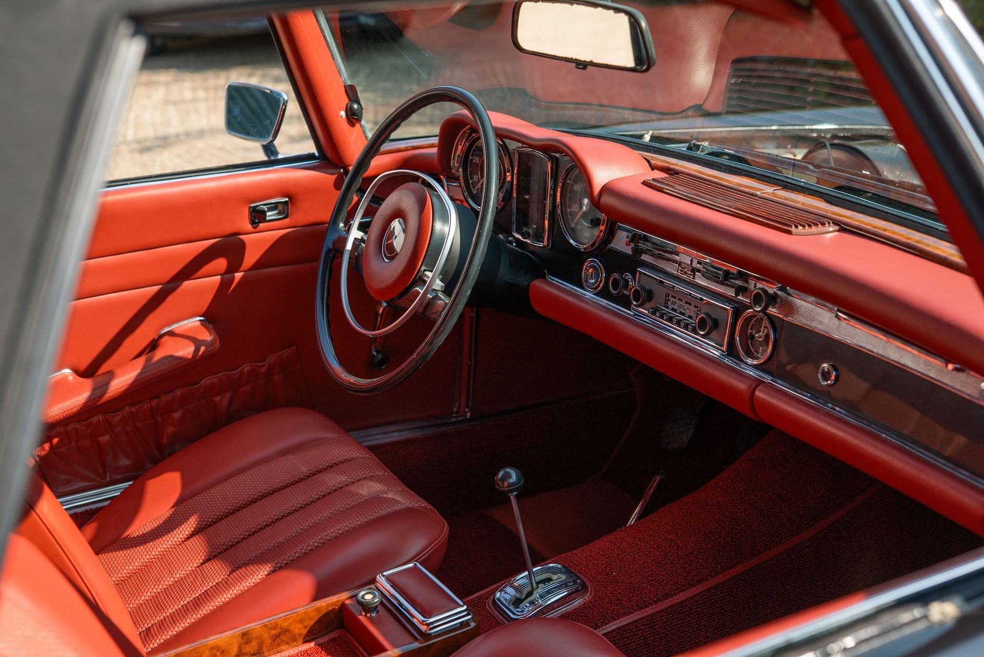 Red old timer leather mercedes-benz full interior retrim d:class dclass restoration merc