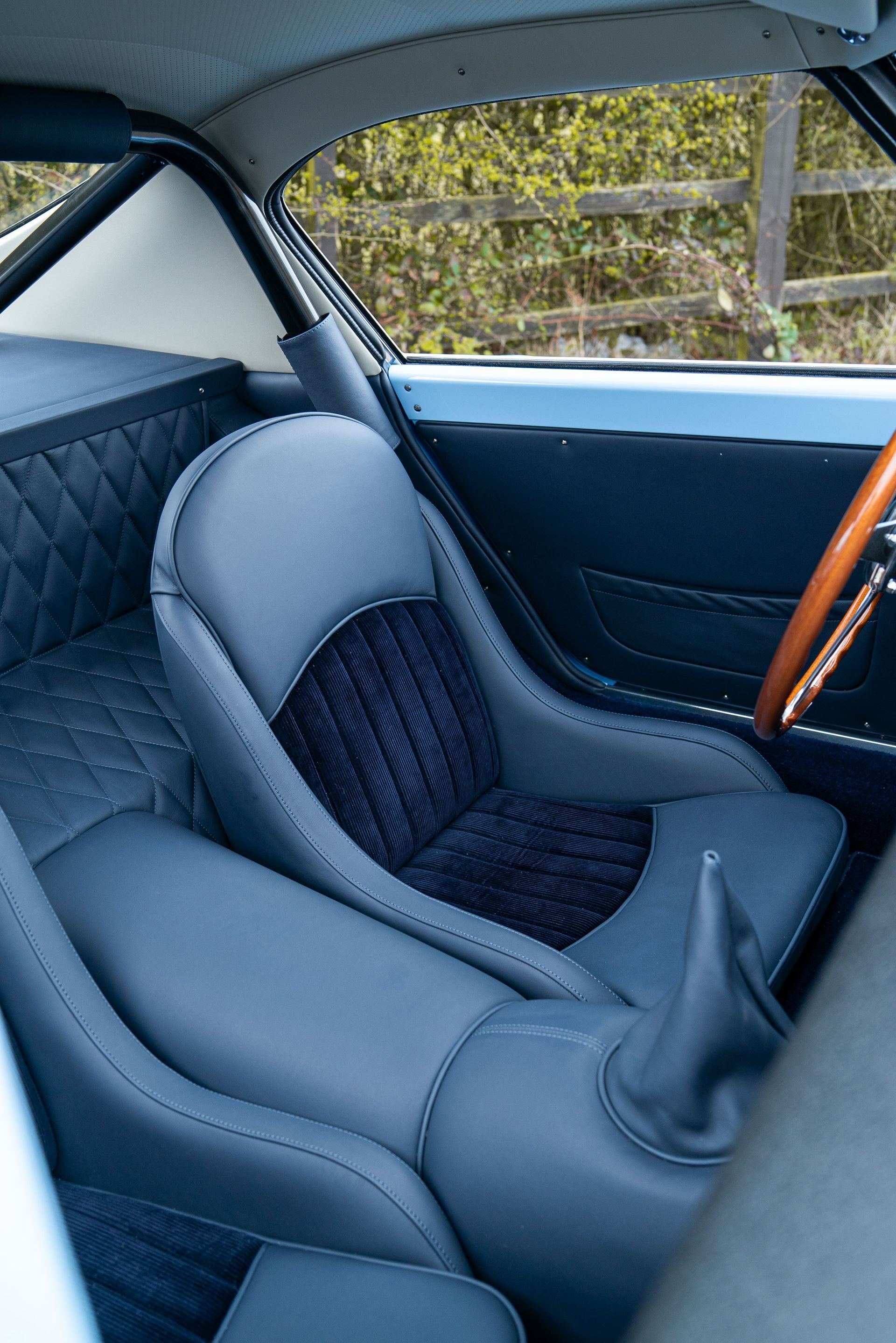 Ferrari SWB 250 GTO Engineering restoration interior full retrim leather corduroy nappa blue d:class automotive