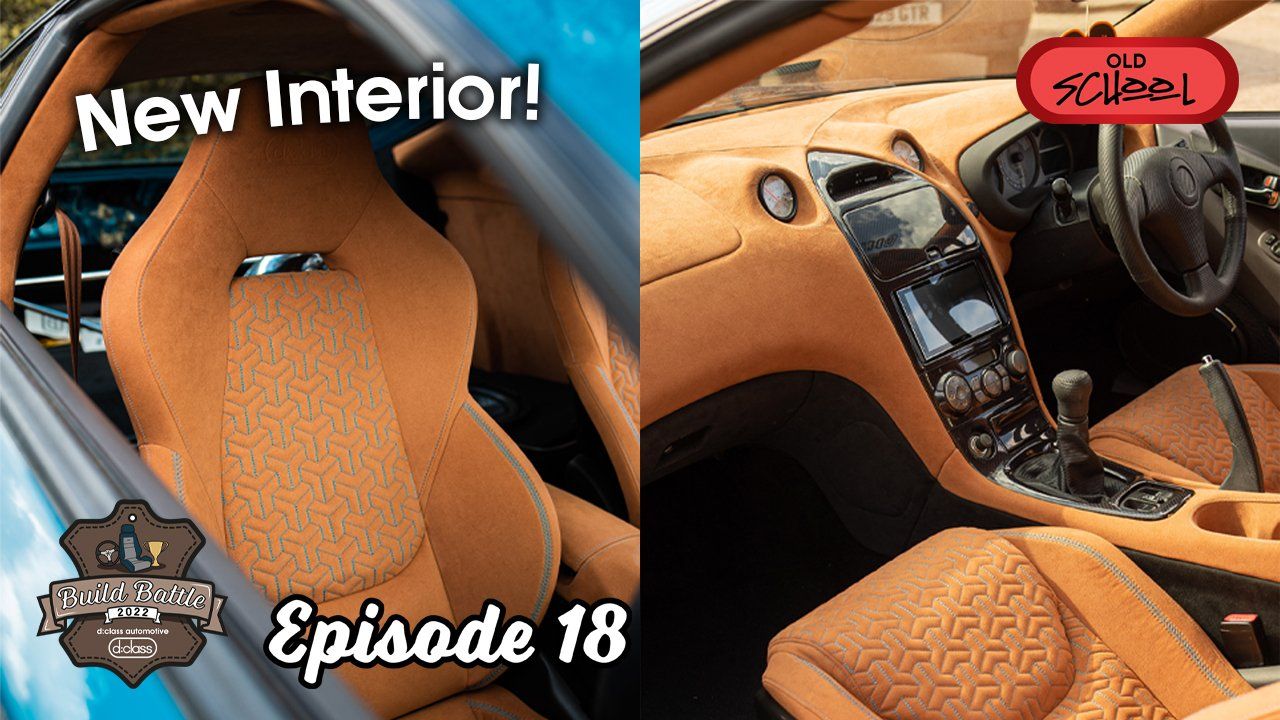 Toyota Celica build battle dclass auto automotive interior retrim dinamica mclaren seats tan stitch