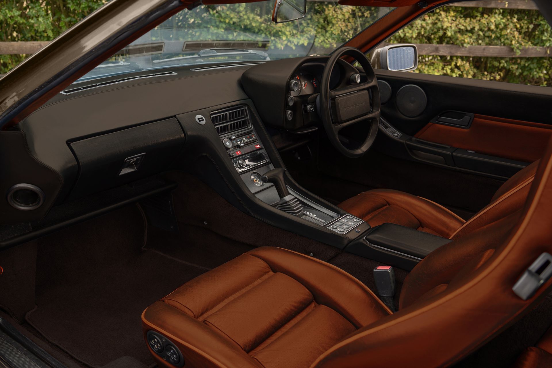 porsche 928 interior retrim leather brown tan cream restomod upholstery reupholstered render photoshop proof dclass d:class automotive
