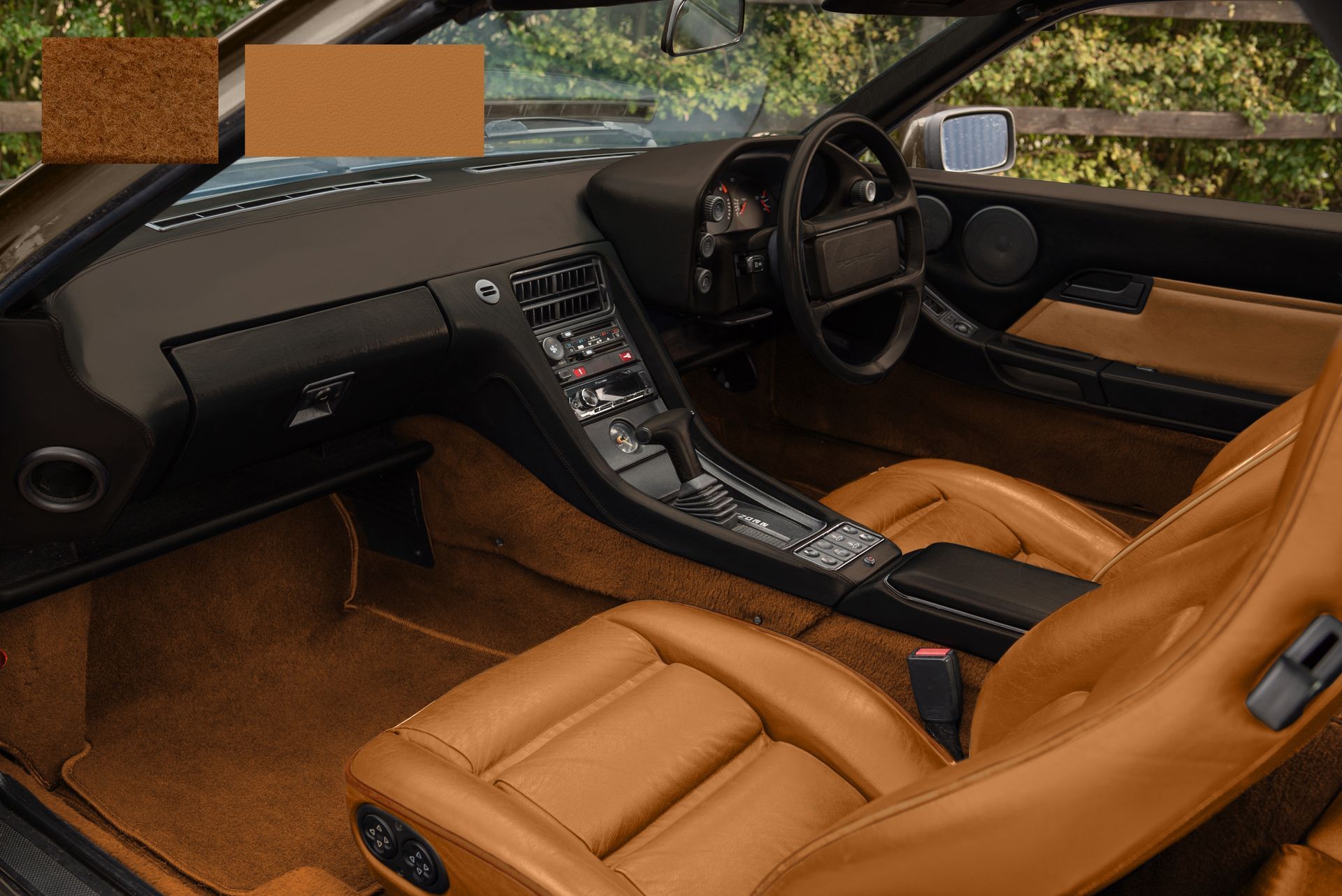 porsche 928 interior retrim leather brown tan cream restomod upholstery reupholstered render photoshop proof dclass d:class automotive