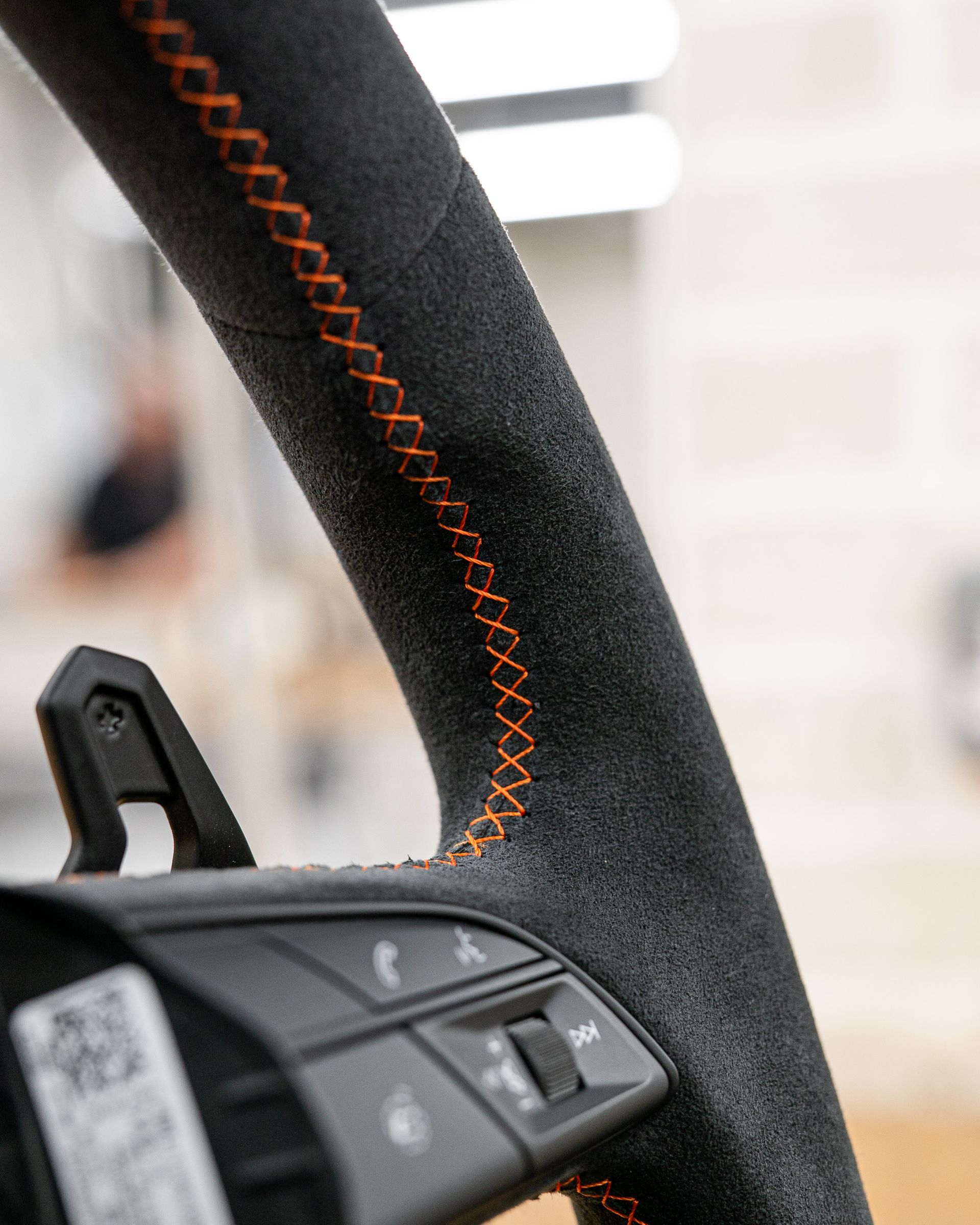 lamborghini urus wheel orange grey alcantara stitching oem cross stitch plus