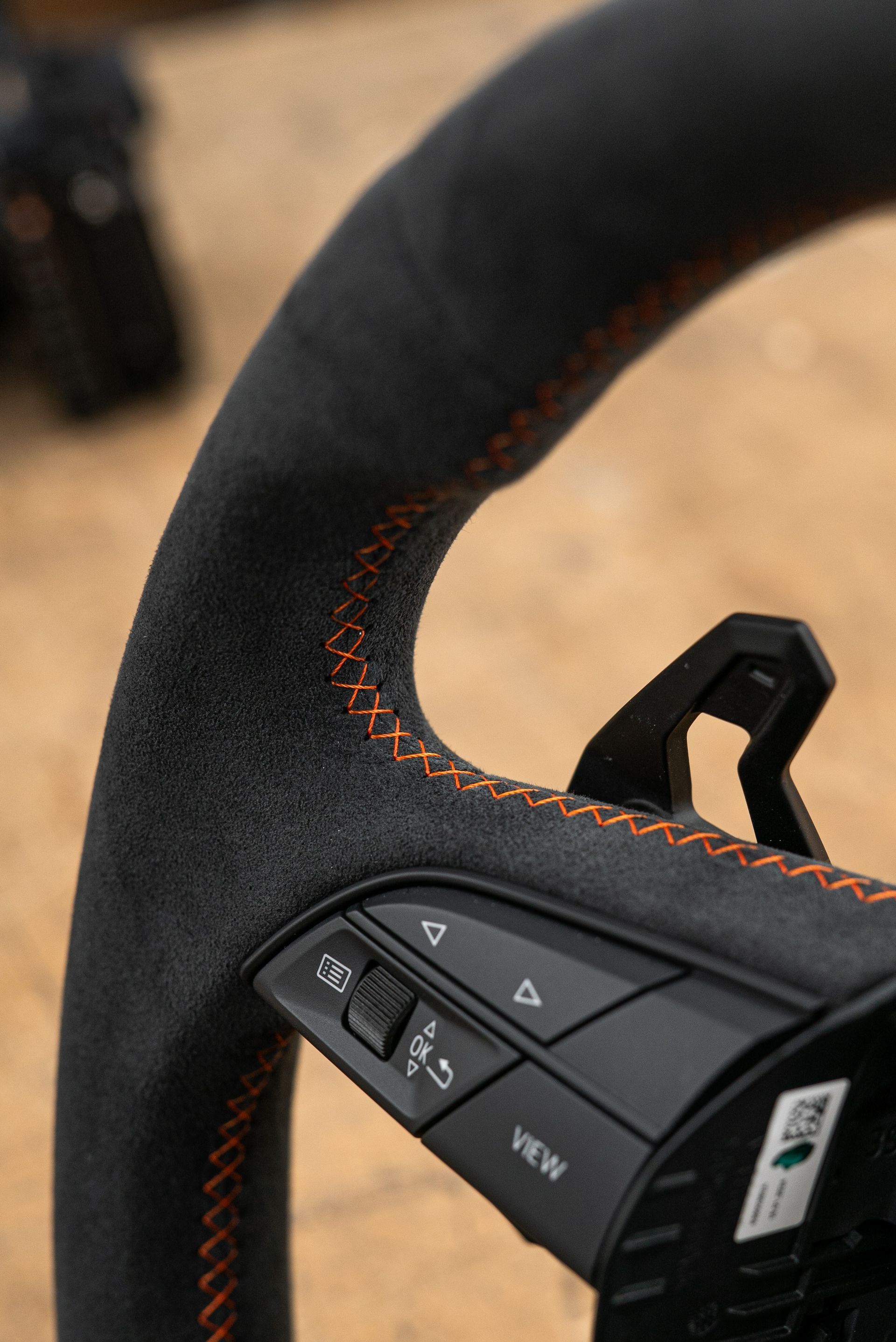 lamborghini urus wheel orange grey alcantara stitching oem cross stitch plus