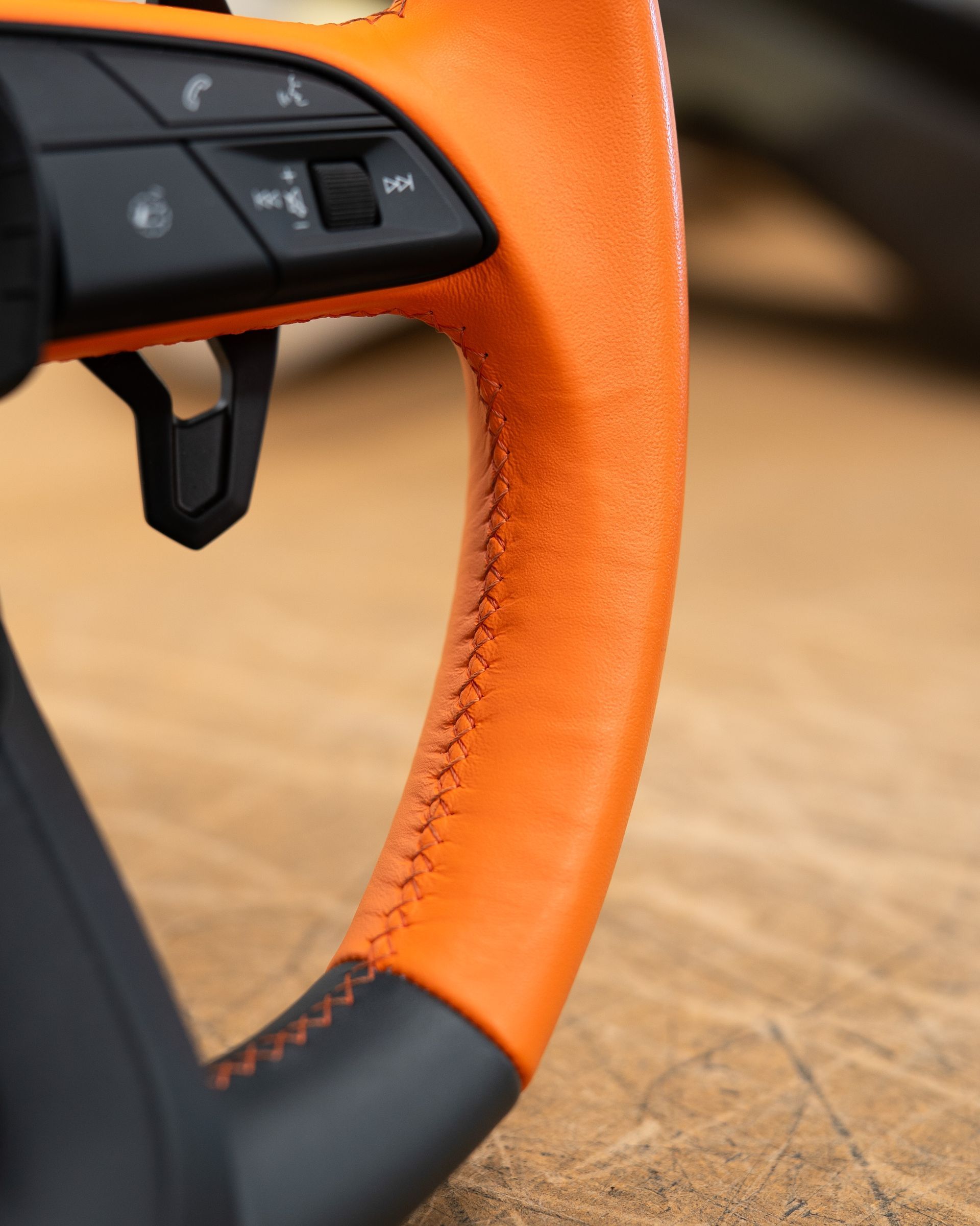 lamborghini urus wheel orange grey alcantara stitching oem cross stitch plus before original how to retrim