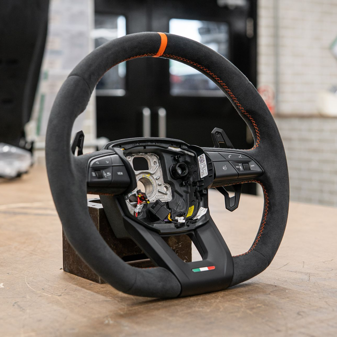 lamborghini urus wheel orange grey alcantara stitching oem cross stitch plus